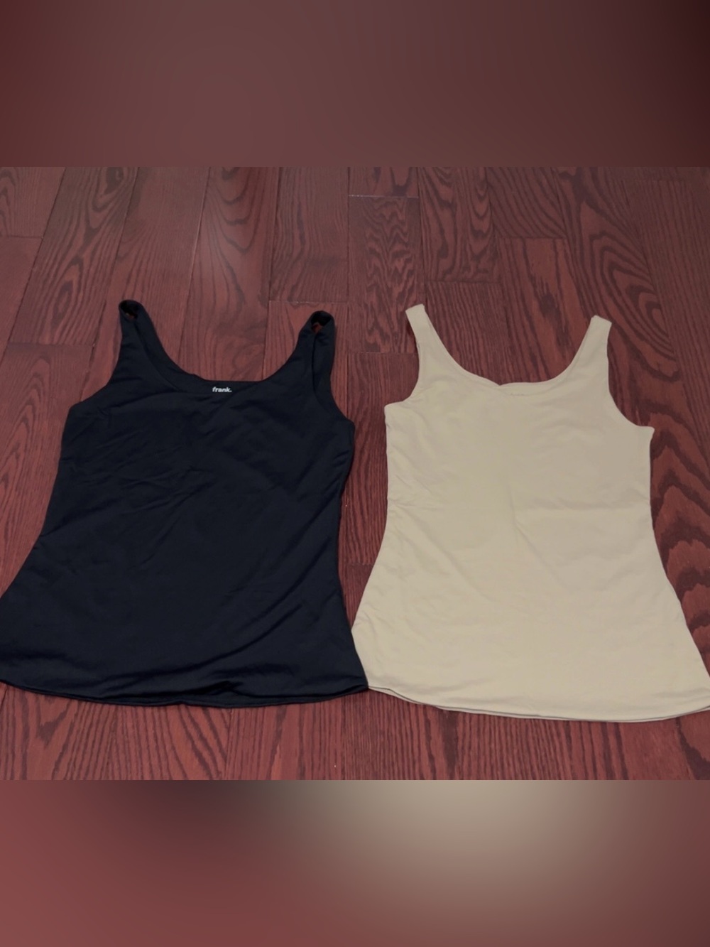 Sleeveless Tank Tops - Black and Cream
